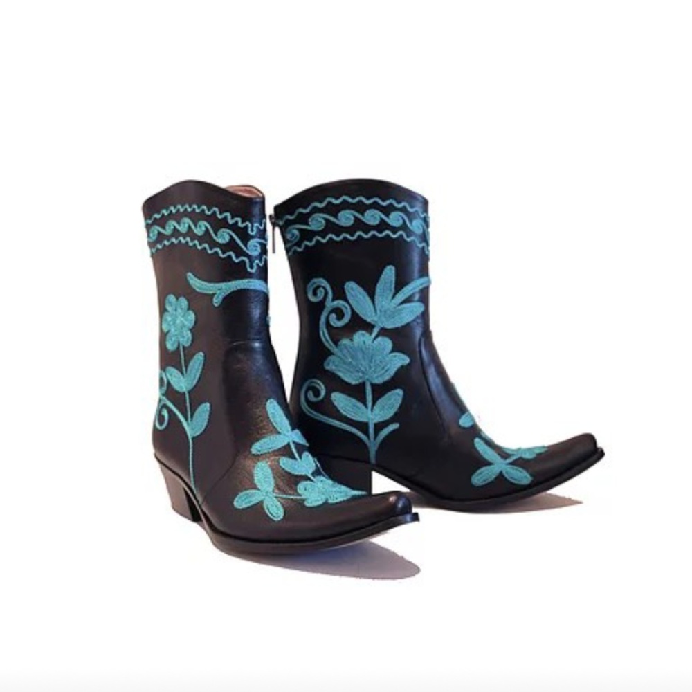 Short Leather Cowboy Boots